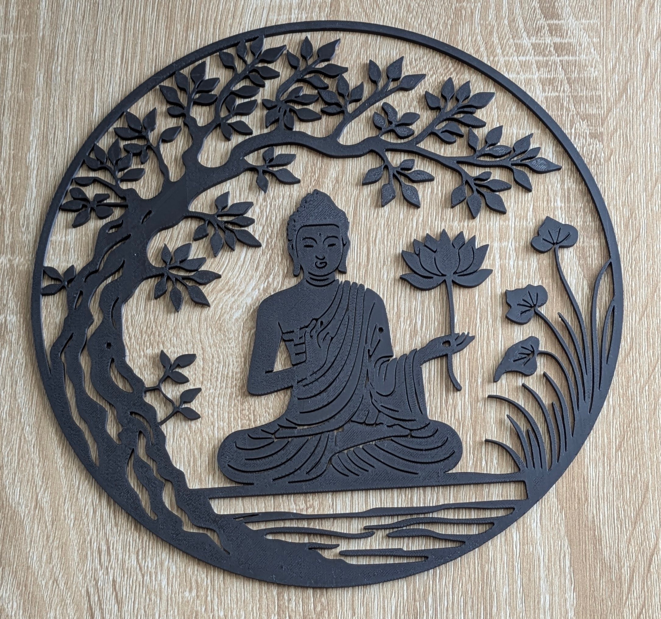 Décoration murale zen – Bouddha sous l’arbre de vie
